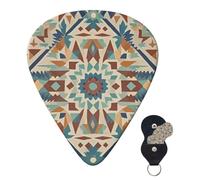 Guitar Picks 6 Pcs 3 Different Thickness Personalized Guitar Plectrums With Storage Box Native American Patterns Guitar Picks Medium Thin Guitar Accessories (0.46mm, 0.71mm, 0.96mm)