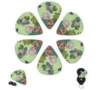 Guitar Picks 6 Pcs 3 Different Thickness Personalized Guitar Plectrums with Storage Box Plants Vs Zombies Guitar Picks Medium Thin Guitar Accessories (0.46mm, 0.71mm, 0.96mm)