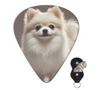 Guitar Picks 6 Pcs 3 Different Thickness Personalized Guitar Plectrums With Storage Box Pomeranian Dog Guitar Picks Medium Thin Guitar Accessories (0.46mm, 0.71mm, 0.96mm)