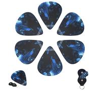 Guitar Picks 6 Pcs 3 Different Thickness Personalized Guitar Plectrums with Storage Box Resident Evil IV Guitar Picks Medium Thin Guitar Accessories (0.46mm, 0.71mm, 0.96mm)
