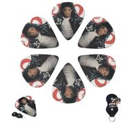 Guitar Picks 6 Pcs 3 Different Thickness Personalized Guitar Plectrums with Storage Box Rey del Pop Guitar Picks Medium Thin Guitar Accessories (0.46mm, 0.71mm, 0.96mm)