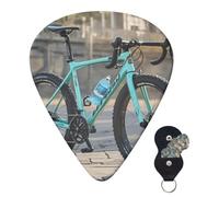 Guitar Picks 6 Pcs 3 Different Thickness Personalized Guitar Plectrums With Storage Box Road Bicycle Guitar Picks Medium Thin Guitar Accessories (0.46mm, 0.71mm, 0.96mm)