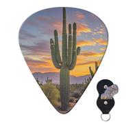 Guitar Picks 6 Pcs 3 Different Thickness Personalized Guitar Plectrums With Storage Box Saguaros At Sunset Guitar Picks Medium Thin Guitar Accessories (0.46mm, 0.71mm, 0.96mm)