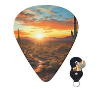 Guitar Picks 6 Pcs 3 Different Thickness Personalized Guitar Plectrums With Storage Box Saguaros At Sunset Guitar Picks Medium Thin Guitar Accessories (0.46mm, 0.71mm, 0.96mm)