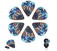Guitar Picks 6 Pcs 3 Different Thickness Personalized Guitar Plectrums with Storage Box Scooby Doo and Superheroes Guitar Picks Medium Thin Guitar Accessories (0.46mm, 0.71mm, 0.96mm)