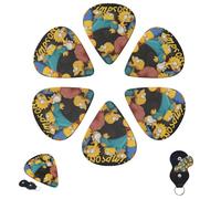 Guitar Picks 6 Pcs 3 Different Thickness Personalized Guitar Plectrums with Storage Box the simpsons Guitar Picks Medium Thin Guitar Accessories (0.46mm, 0.71mm, 0.96mm)