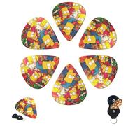 Guitar Picks 6 Pcs 3 Different Thickness Personalized Guitar Plectrums with Storage Box the simpsons christmas Guitar Picks Medium Thin Guitar Accessories (0.46mm, 0.71mm, 0.96mm)