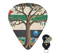 Guitar Picks 6 Pcs 3 Different Thickness Personalized Guitar Plectrums With Storage Box Tree Of Life Palestinian Flag Guitar Picks Medium Thin Guitar Accessories (0.46mm, 0.71mm, 0.96mm)