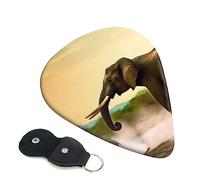 Guitar Picks 6 Pcs Africa Elephant Print Guitar Plectrums for Bass Electric Acoustic Guitars Ukulele
