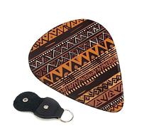 Guitar Picks 6 Pcs African Mud Cloth Tribal Print Guitar Plectrums for Bass Electric Acoustic Guitars Ukulele