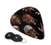 Guitar Picks 6 Pcs African Ritual Ethnic Tribal Print Guitar Plectrums for Bass Electric Acoustic Guitars Ukulele