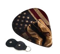 Guitar Picks 6 Pcs American Flag with Cowboy Boots Print Guitar Plectrums for Bass Electric Acoustic Guitars Ukulele