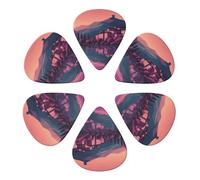 Guitar Picks 6 Pcs Animated Illustration Print Guitar Plectrums for Bass Electric Acoustic Guitars Ukulele