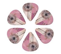 Guitar Picks 6 Pcs Artistic Plants Print Guitar Plectrums for Bass Electric Acoustic Guitars Ukulele