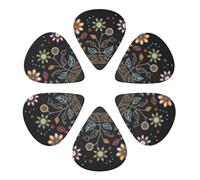 Guitar Picks 6 Pcs Beautiful Flower Print Guitar Plectrums for Bass Electric Acoustic Guitars Ukulele