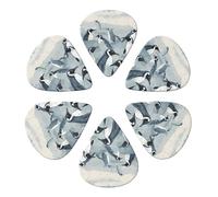 Guitar Picks 6 Pcs Black White Penguin Print Guitar Plectrums for Bass Electric Acoustic Guitars Ukulele