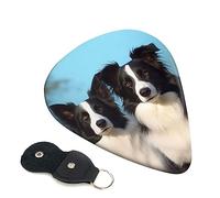 Guitar Picks 6 Pcs Border Collie Print Guitar Plectrums for Bass Electric Acoustic Guitars Ukulele
