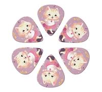 Guitar Picks 6 Pcs Cat Dances to Music Print Guitar Plectrums for Bass Electric Acoustic Guitars Ukulele