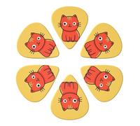 Guitar Picks 6 Pcs Cat Icon Print Guitar Plectrums for Bass Electric Acoustic Guitars Ukulele