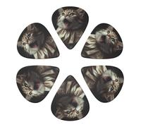 Guitar Picks 6 Pcs Cat Tongue Print Guitar Plectrums for Bass Electric Acoustic Guitars Ukulele