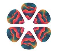 Guitar Picks 6 Pcs Changing Color Print Guitar Plectrums for Bass Electric Acoustic Guitars Ukulele