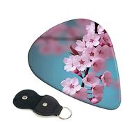 Guitar Picks 6 Pcs Cherry Blossom Print Guitar Plectrums for Bass Electric Acoustic Guitars Ukulele