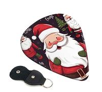 Guitar Picks 6 Pcs Christmas Santa Claus Print Guitar Plectrums for Bass Electric Acoustic Guitars Ukulele