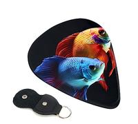 Guitar Picks 6 Pcs Colorful Fish Print Guitar Plectrums for Bass Electric Acoustic Guitars Ukulele