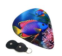 Guitar Picks 6 Pcs Colorful Tropical Sea Fish Print Guitar Plectrums for Bass Electric Acoustic Guitars Ukulele