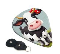 Guitar Picks 6 Pcs Cute Cow Print Guitar Plectrums for Bass Electric Acoustic Guitars Ukulele