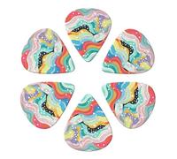 Guitar Picks 6 Pcs Dotted Texture Print Guitar Plectrums for Bass Electric Acoustic Guitars Ukulele