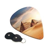 Guitar Picks 6 Pcs Egyptian Pyramid in Desert Print Guitar Plectrums for Bass Electric Acoustic Guitars Ukulele