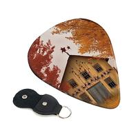 Guitar Picks 6 Pcs Fall Country Barn Print Guitar Plectrums for Bass Electric Acoustic Guitars Ukulele
