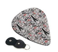 Guitar Picks 6 Pcs French Fashion Model Ferrets Print Guitar Plectrums for Bass Electric Acoustic Guitars Ukulele
