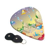 Guitar Picks 6 Pcs Funny Sea Animals Print Guitar Plectrums for Bass Electric Acoustic Guitars Ukulele