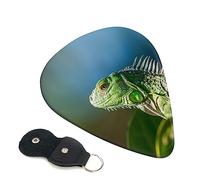 Guitar Picks 6 Pcs Green Lizard Print Guitar Plectrums for Bass Electric Acoustic Guitars Ukulele