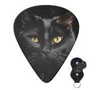 Guitar Picks 6 Pcs Guitar Plectrums with Storage Box 3 Different Thickness A black cat Guitar Picks Accessories Bass Pick for Electric Ukulele 2Pcs 0.46mm, 2Pcs 0.96mm, 2Pcs 0.71mm