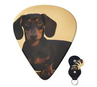 Guitar Picks 6 Pcs Guitar Plectrums with Storage Box 3 Different Thickness A cute dachshund Guitar Picks Accessories Bass Pick for Electric Ukulele 2Pcs 0.46mm, 2Pcs 0.96mm, 2Pcs 0.71mm