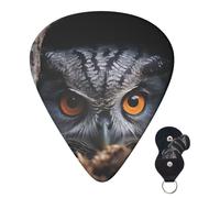 Guitar Picks 6 Pcs Guitar Plectrums with Storage Box 3 Different Thickness A gray owl pokes Guitar Picks Accessories Bass Pick for Electric Ukulele 2Pcs 0.46mm, 2Pcs 0.96mm, 2Pcs 0.71mm