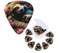 Guitar Picks 6 Pcs Guitar Plectrums with Storage Box 3 Different Thickness A sloth and a baby sloth Guitar Picks Accessories Bass Pick for Electric Ukulele 2Pcs 0.46mm, 2Pcs 0.96mm, 2Pcs 0.71mm