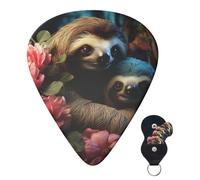 Guitar Picks 6 Pcs Guitar Plectrums with Storage Box 3 Different Thickness A sloth and a baby sloth Guitar Picks Accessories Bass Pick for Electric Ukulele 2Pcs 0.46mm, 2Pcs 0.96mm, 2Pcs 0.71mm
