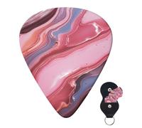 Guitar Picks 6 Pcs Guitar Plectrums with Storage Box 3 Different Thickness Abstract marble Guitar Picks Accessories Bass Pick for Electric Ukulele 2Pcs 0.46mm, 2Pcs 0.96mm, 2Pcs 0.71mm