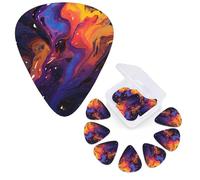 Guitar Picks 6 Pcs Guitar Plectrums with Storage Box 3 Different Thickness Abstract texture fluid Guitar Picks Accessories Bass Pick for Electric Ukulele 2Pcs 0.46mm, 2Pcs 0.96mm, 2Pcs 0.71mm