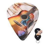 Guitar Picks 6 Pcs Guitar Plectrums with Storage Box 3 Different Thickness Acoustic Guitar Guitar Picks Accessories Bass Pick for Electric Ukulele 2Pcs 0.46mm, 2Pcs 0.96mm, 2Pcs 0.71mm