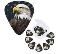 Guitar Picks 6 Pcs Guitar Plectrums with Storage Box 3 Different Thickness American bald eagle Guitar Picks Accessories Bass Pick for Electric Ukulele 2Pcs 0.46mm, 2Pcs 0.96mm, 2Pcs 0.71mm