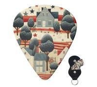 Guitar Picks 6 Pcs Guitar Plectrums with Storage Box 3 Different Thickness American house Guitar Picks Accessories Bass Pick for Electric Ukulele 2Pcs 0.46mm, 2Pcs 0.96mm, 2Pcs 0.71mm