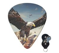 Guitar Picks 6 Pcs Guitar Plectrums with Storage Box 3 Different Thickness An eagle flies over Guitar Picks Accessories Bass Pick for Electric Ukulele 2Pcs 0.46mm, 2Pcs 0.96mm, 2Pcs 0.71mm