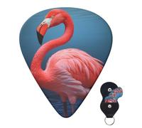 Guitar Picks 6 Pcs Guitar Plectrums with Storage Box 3 Different Thickness Animal Flamingo Guitar Picks Accessories Bass Pick for Electric Ukulele 2Pcs 0.46mm, 2Pcs 0.96mm, 2Pcs 0.71mm