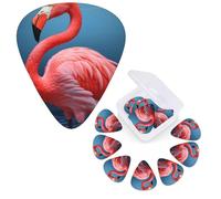 Guitar Picks 6 Pcs Guitar Plectrums with Storage Box 3 Different Thickness Animal Flamingo Guitar Picks Accessories Bass Pick for Electric Ukulele 2Pcs 0.46mm, 2Pcs 0.96mm, 2Pcs 0.71mm