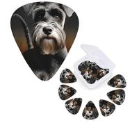 Guitar Picks 6 Pcs Guitar Plectrums with Storage Box 3 Different Thickness Animal schnauzer dog Guitar Picks Accessories Bass Pick for Electric Ukulele 2Pcs 0.46mm, 2Pcs 0.96mm, 2Pcs 0.71mm